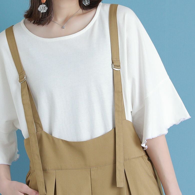 n'OrLABELタックデザインサロペット』