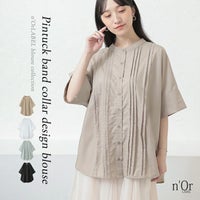 nOrLABEL(ノアールレーベル)ピンタックバンドカラーブラウス