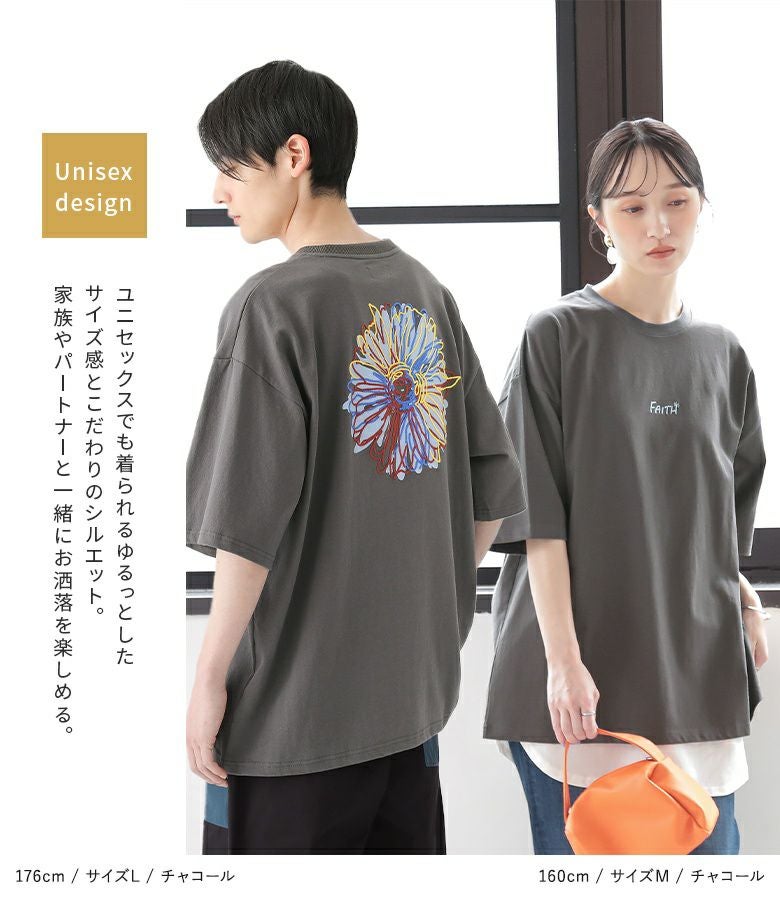n'OrLABELフラワーグラフィカルTシャツ』