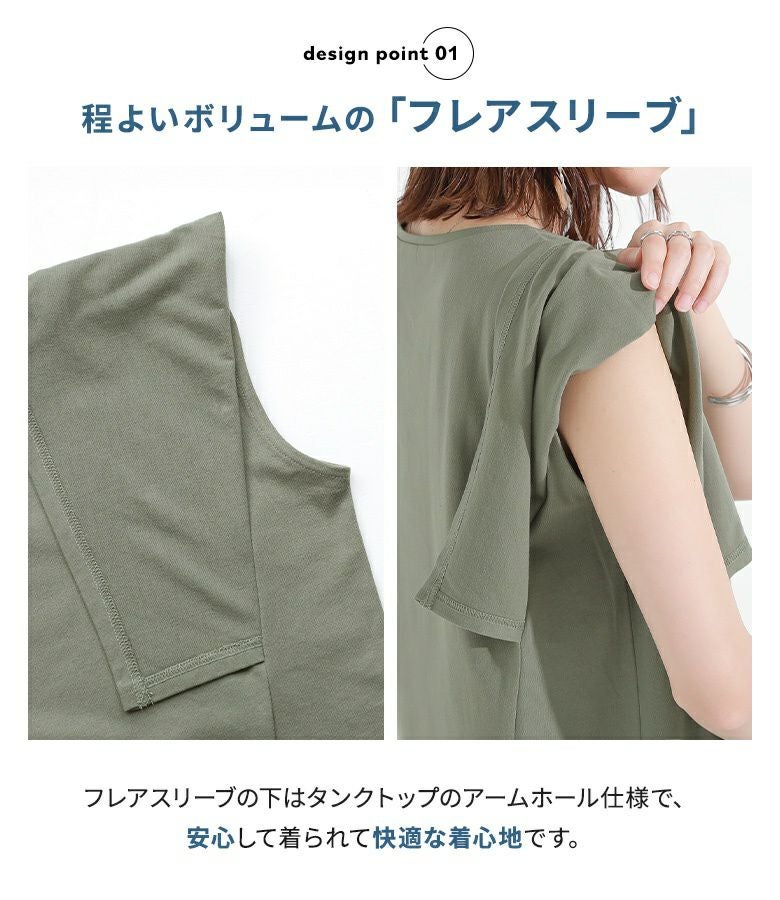 n'OrLABEL汗ジミ防止フレアスリーブTシャツ』