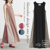 nOrLABEL(ノアールレーベル)サイド配色デザインノースリーブワンピース