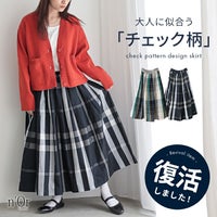 nOrLABEL(ノアールレーベル)チェック柄タックフレアスカート