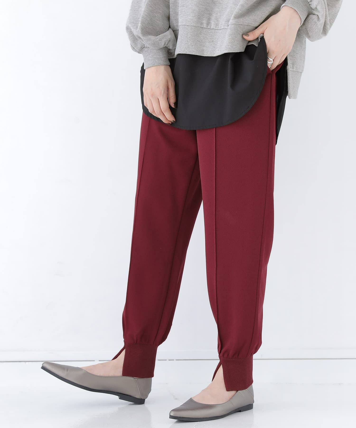 n'OrLABEL裾スリットジョガーパンツ』