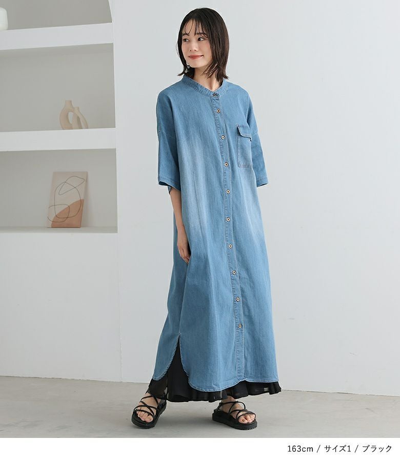 n'OrLABEL裾シフォンフレアペチワンピース』