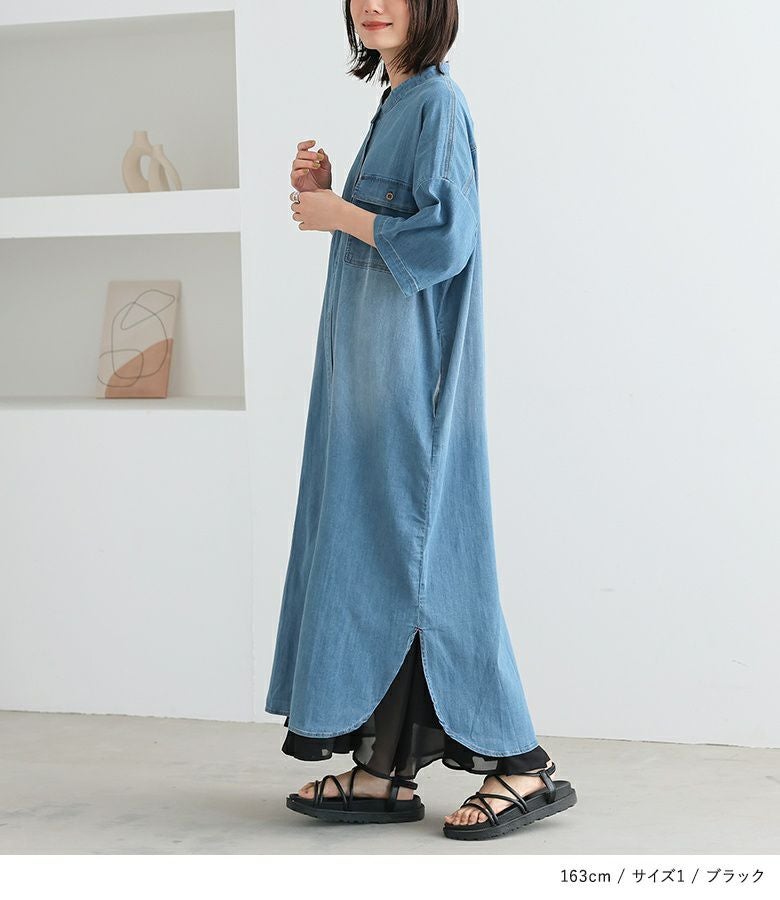 n'OrLABEL裾シフォンフレアペチワンピース』