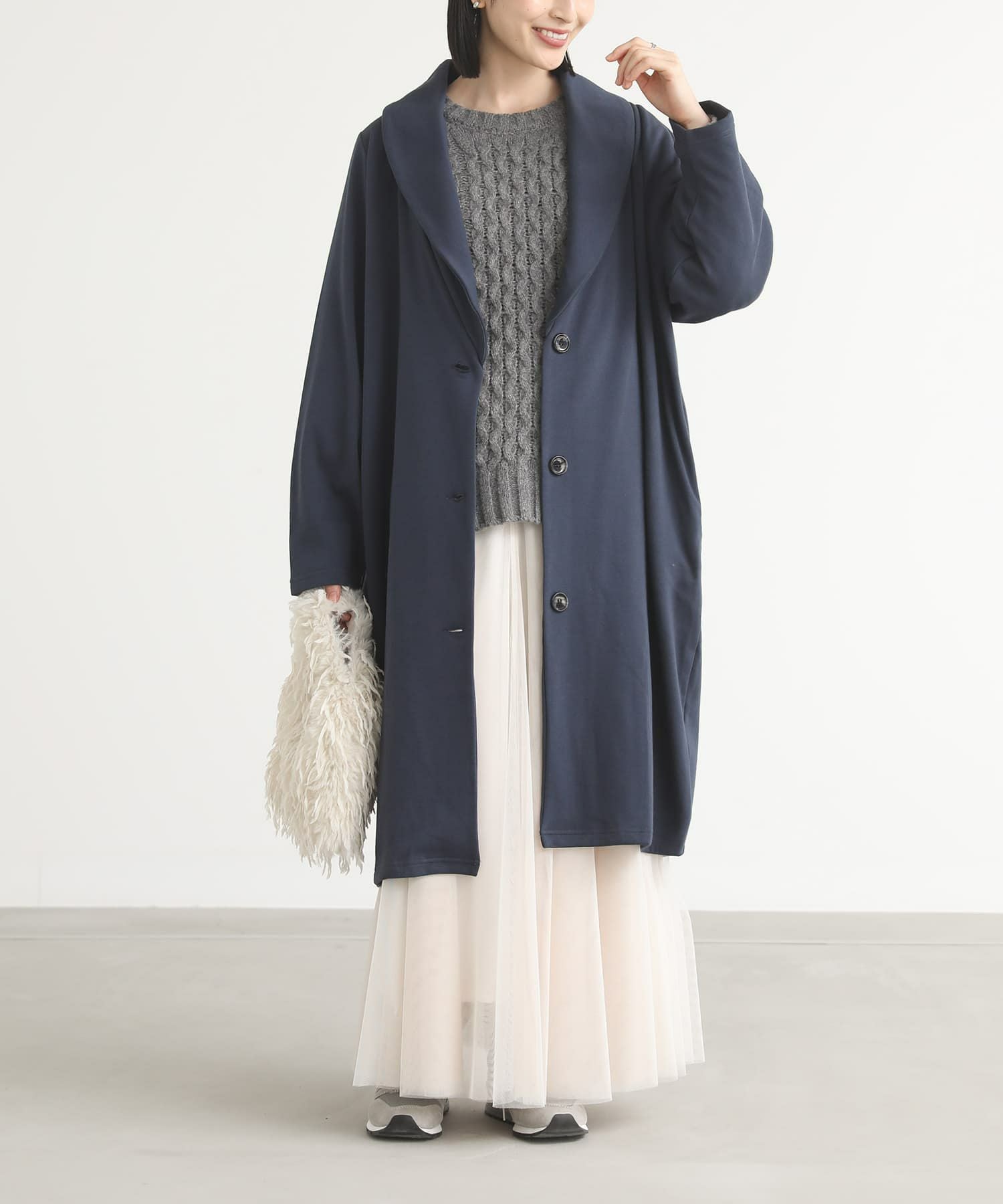 n'OrLABEL裏シャギーロングコーディガン』