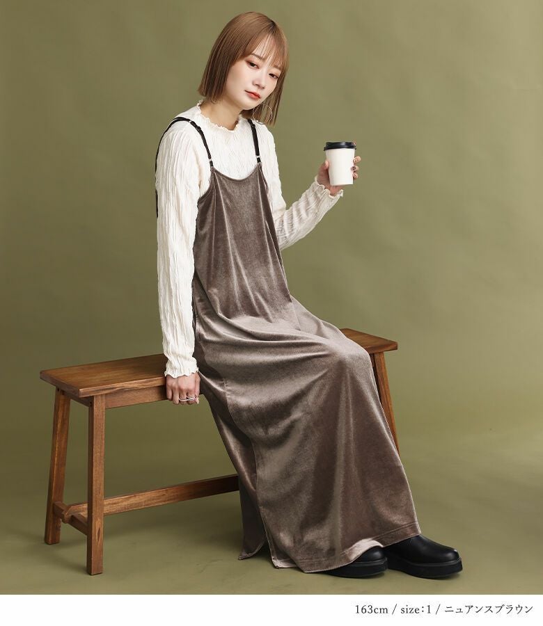 n'OrLABELベロアキャミワンピース』