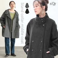 nOrLABEL(ノアールレーベル)スタンドカラーミドルコート