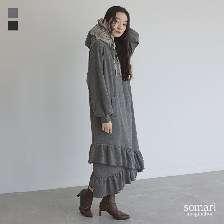 somari imagination裏シャギーレースパーカーワンピース』
