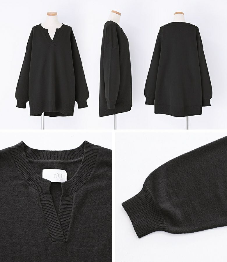 donnah mabel ニット【10/1までお取り置き中】 n'OrLABELキーネック×ぽわん袖ニット』