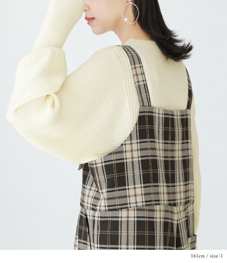n'OrLABELチェック柄サロペット』