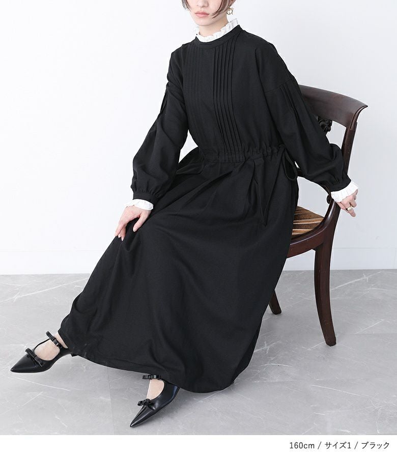 somari imaginationピンタックリネン混ワンピース』