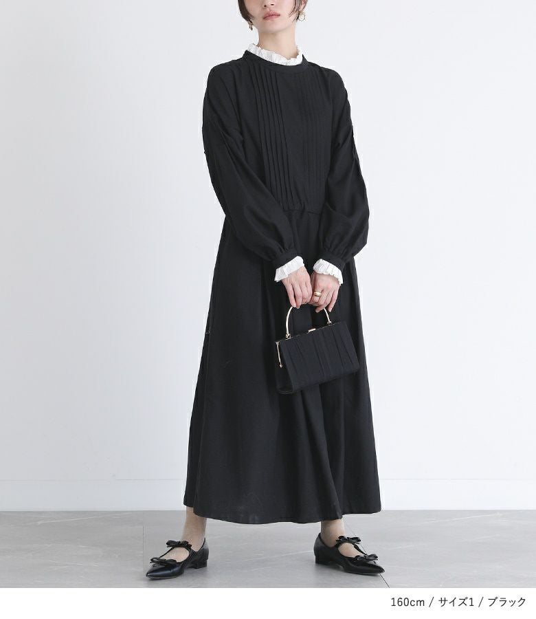 somari imaginationピンタックリネン混ワンピース』