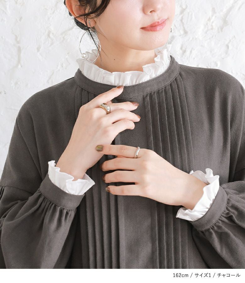 somari imaginationピンタックリネン混ワンピース』