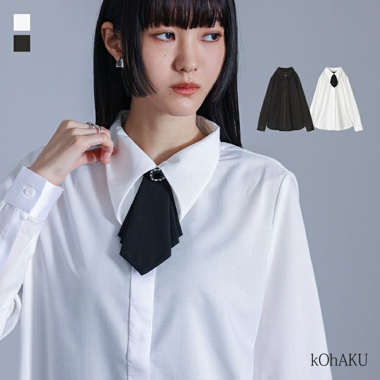 kOhAKU(コハク)取り外しタイ付きシャツ