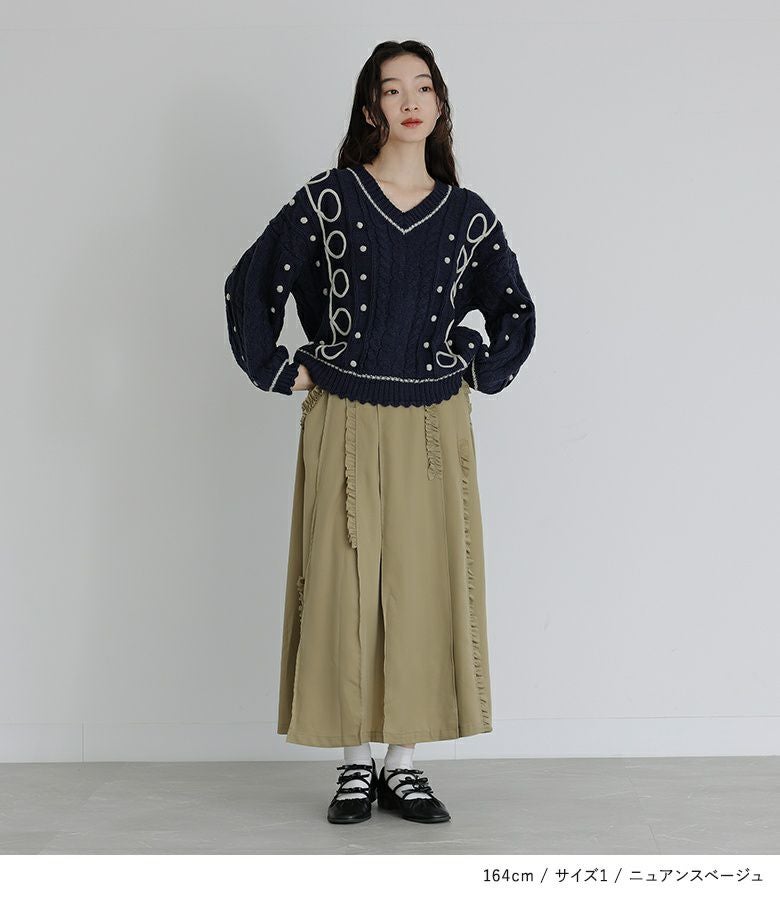 somari imagination縦フリルタックプリーツスカート』