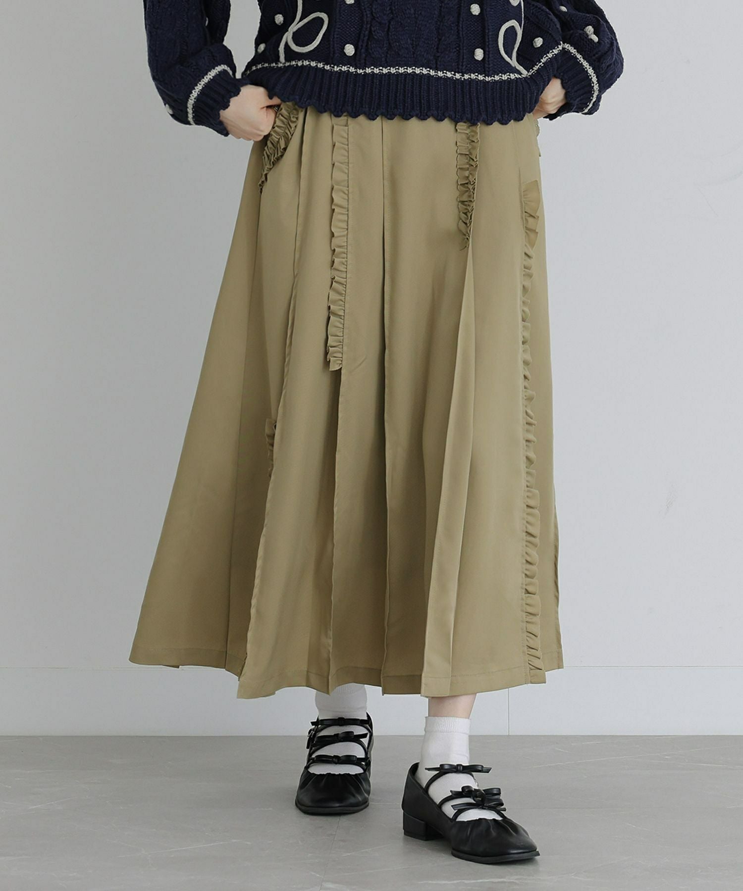 somari imagination縦フリルタックプリーツスカート』