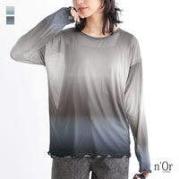 nOrLABEL(ノアールレーベル)グラデーションプリントメッシュトップス