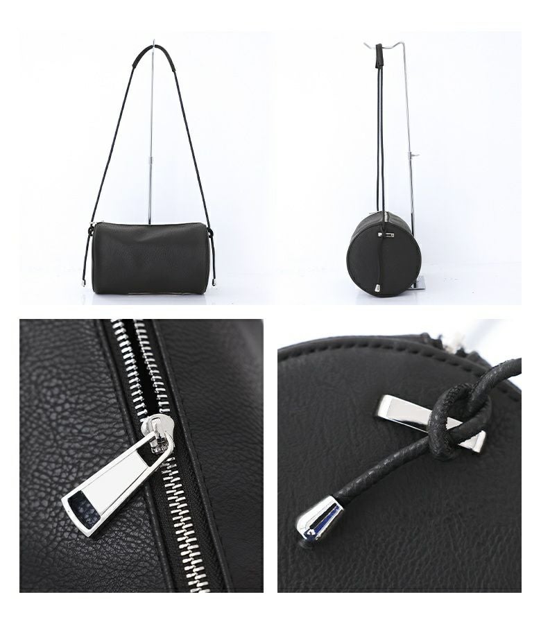 JIB 2WAYショルダー&ハンドル　円柱形　黒　シンプル　軽量 バッグ VitaFelice（ヴィータフェリーチェ） トートバッグ レディース 横長 本