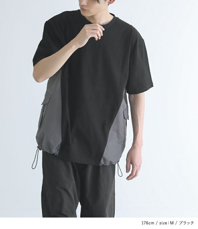 n'OrLABEL異素材デザインTシャツ』