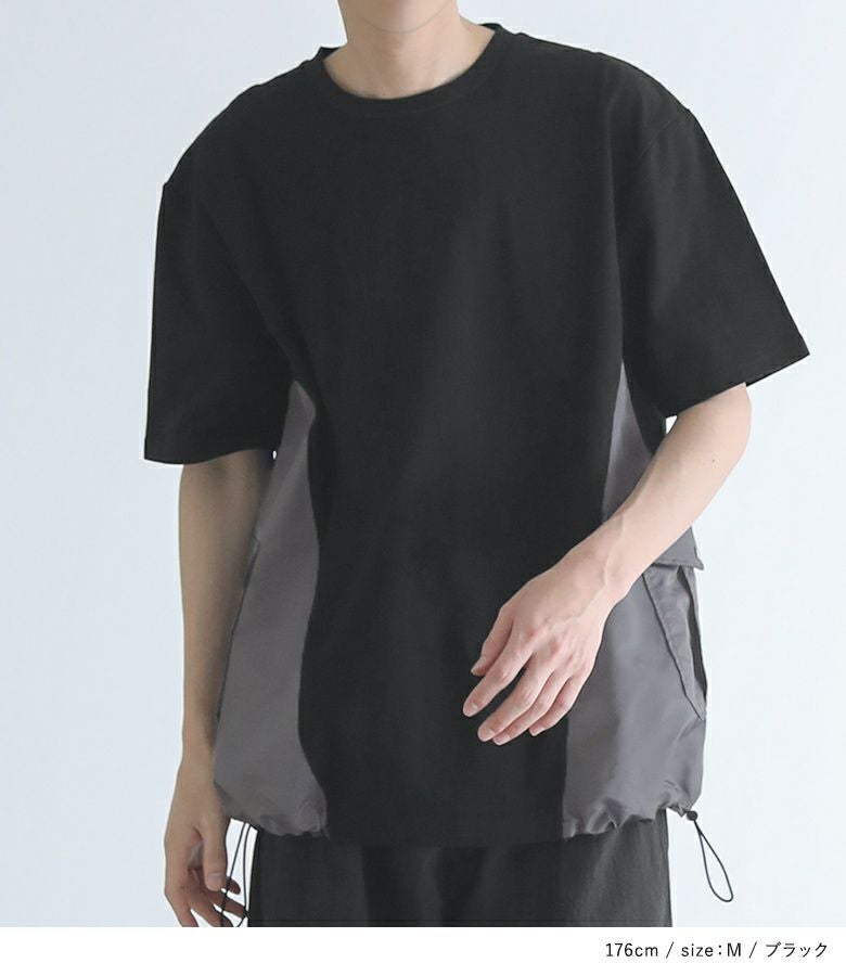 n'OrLABEL異素材デザインTシャツ』