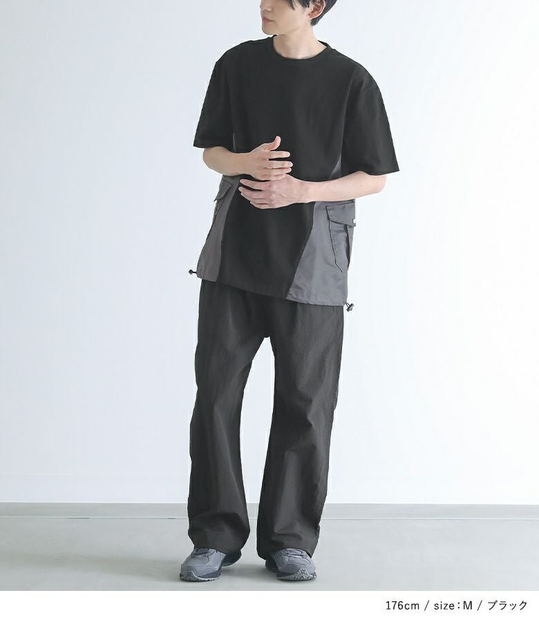 n'OrLABEL異素材デザインTシャツ』