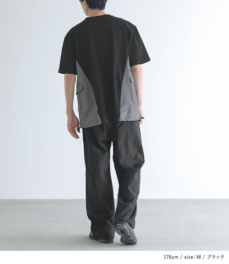 n'OrLABEL異素材デザインTシャツ』