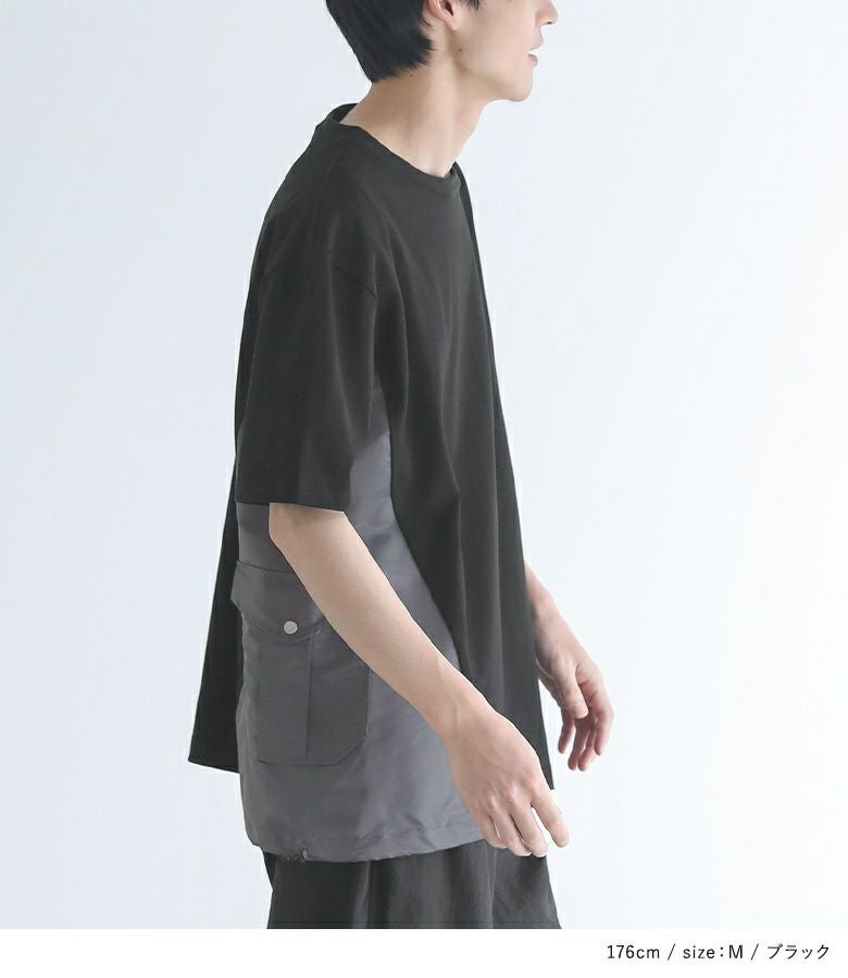 n'OrLABEL異素材デザインTシャツ』