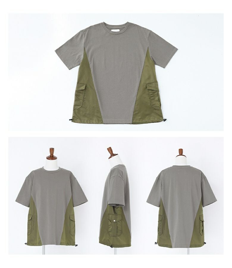 n'OrLABEL異素材デザインTシャツ』