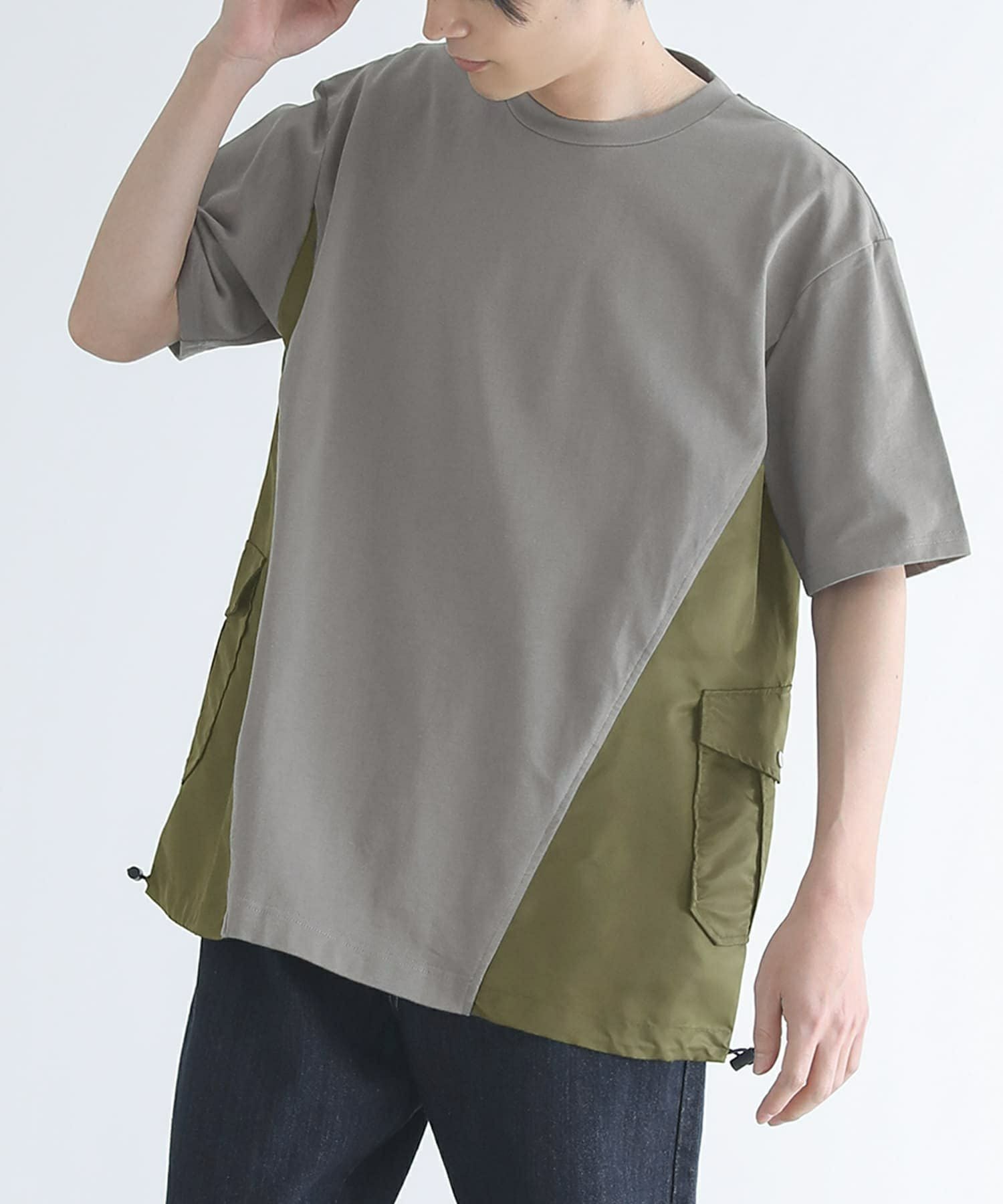 n'OrLABEL異素材デザインTシャツ』