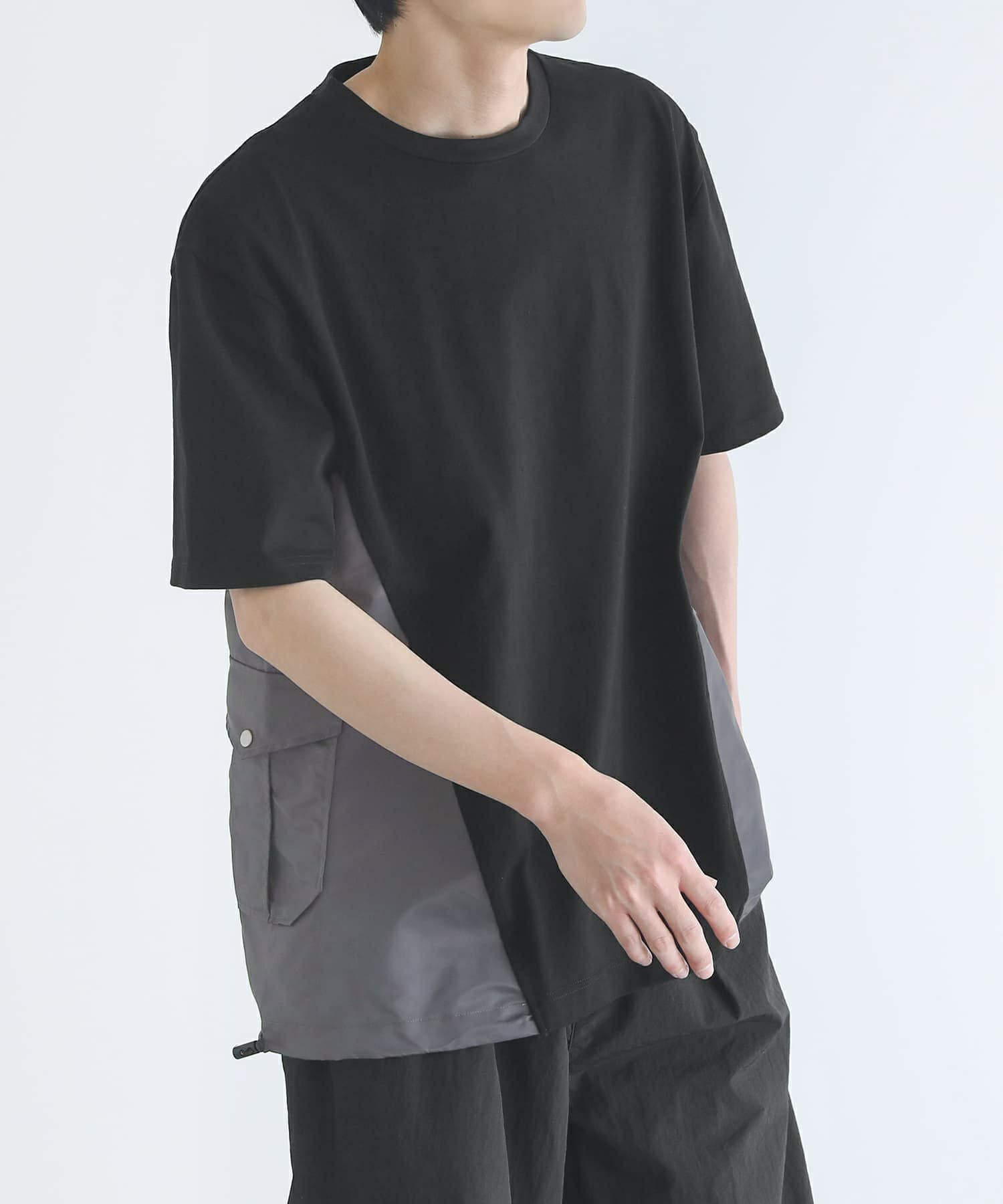 n'OrLABEL異素材デザインTシャツ』