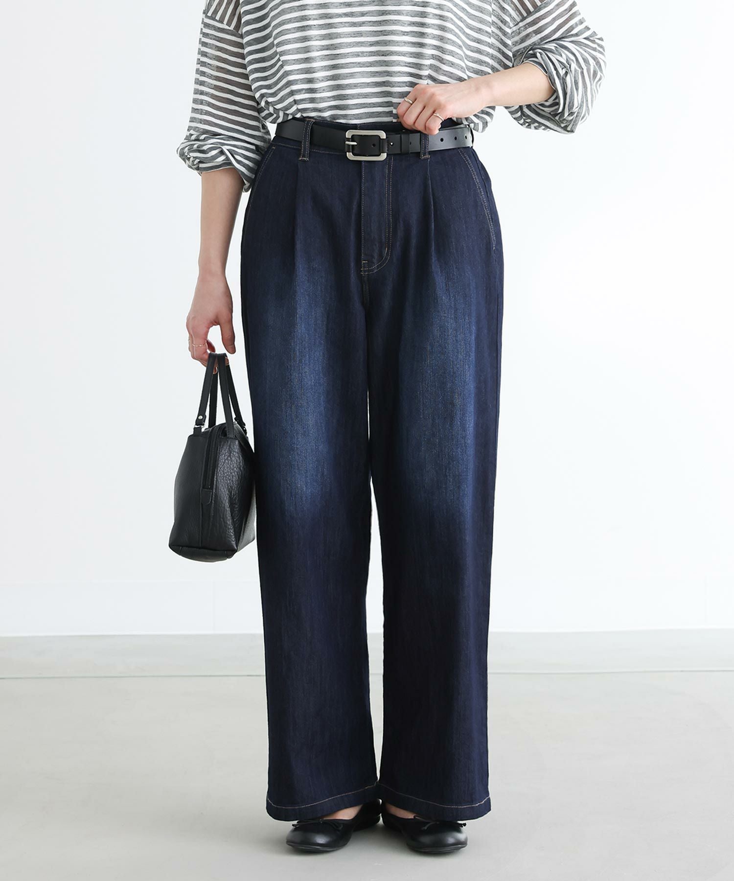 オシャラボ】『n'OrLABELひんやり冷感ワイドストレートデニムパンツ』