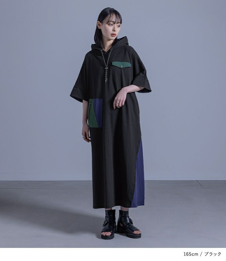 kOhAKUワークポケットフード付きワンピース』