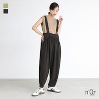 nOrLABEL(ノアールレーベル)バルーンギャザーテーパードサロペット