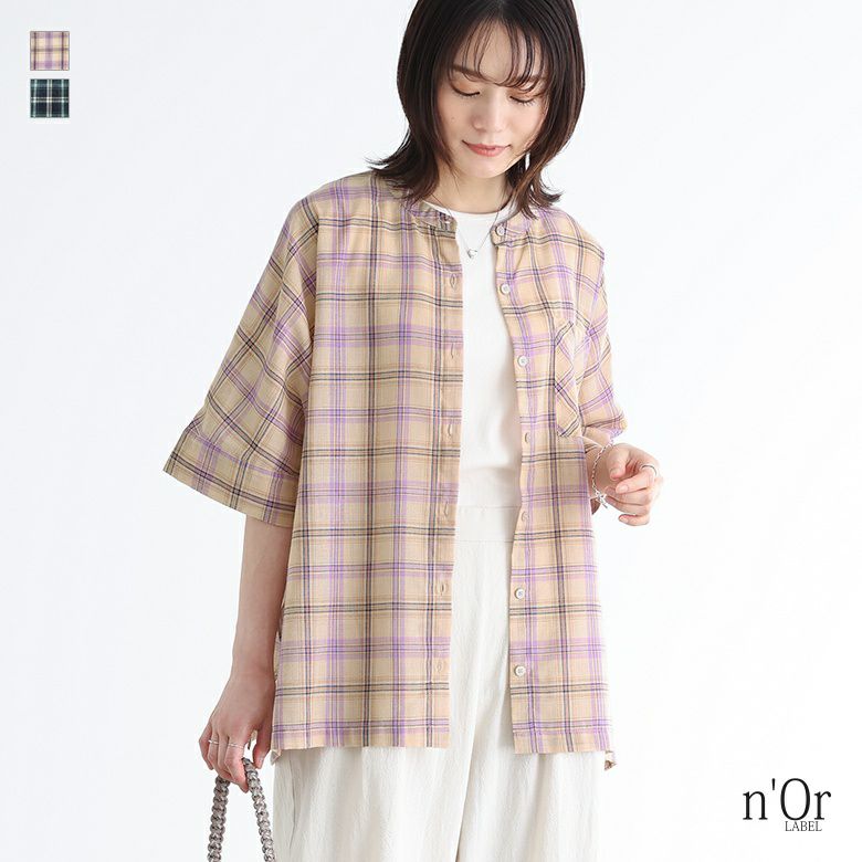 n'OrLABELマドラスチェック柄シャツ』
