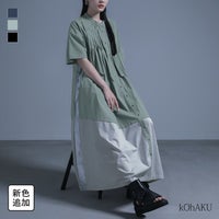 kOhAKU(コハク)箔ラインピンタックシャツワンピース