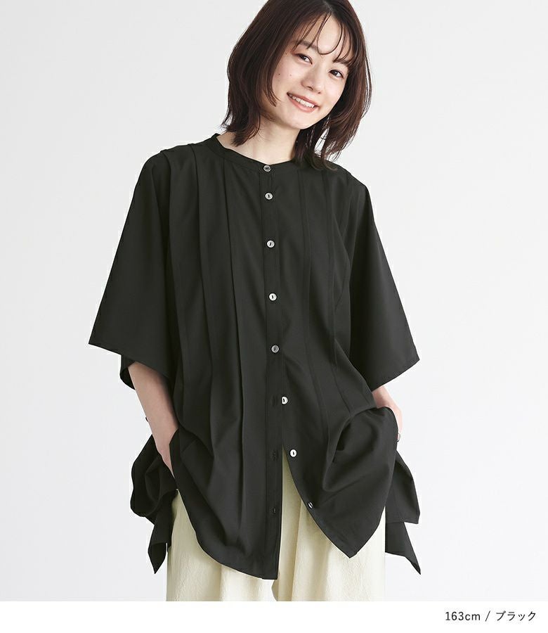 n'OrLABELタックバンドカラーシャツ』