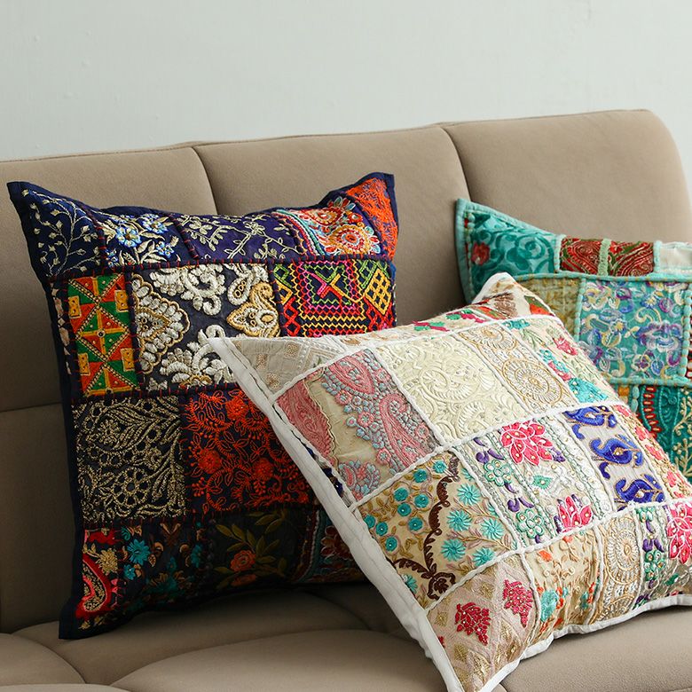 サリーパッチワーククッションカバー』