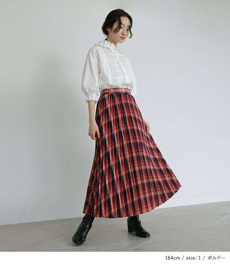 somari imaginationチェック柄プリーツスカート』