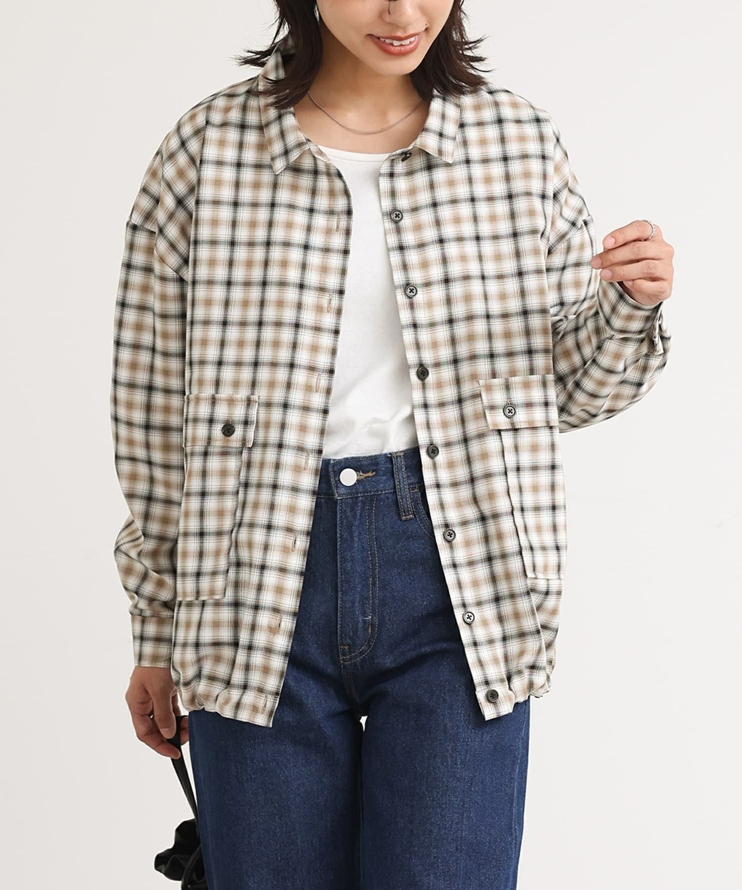 新品 hannes roether ハネスルーザー チェックシャツ ドイツ n'OrLABEL裾ドロストチェックシャツ』