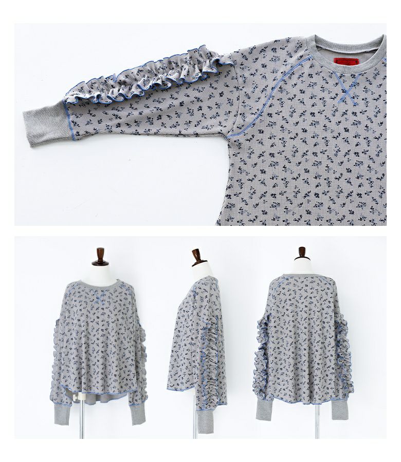 somari imagination花柄サーマルカットソー』