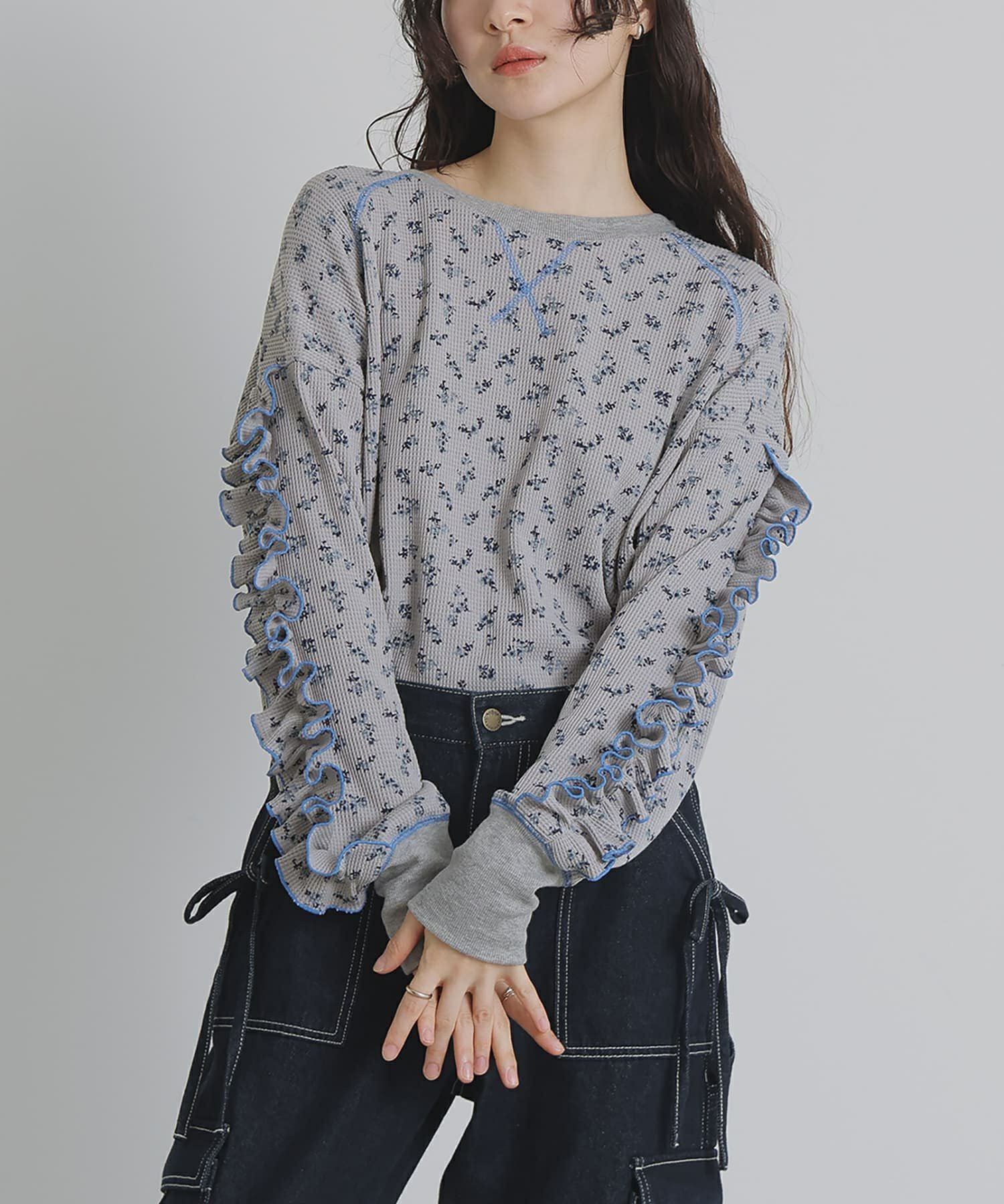 somari imagination花柄サーマルカットソー』