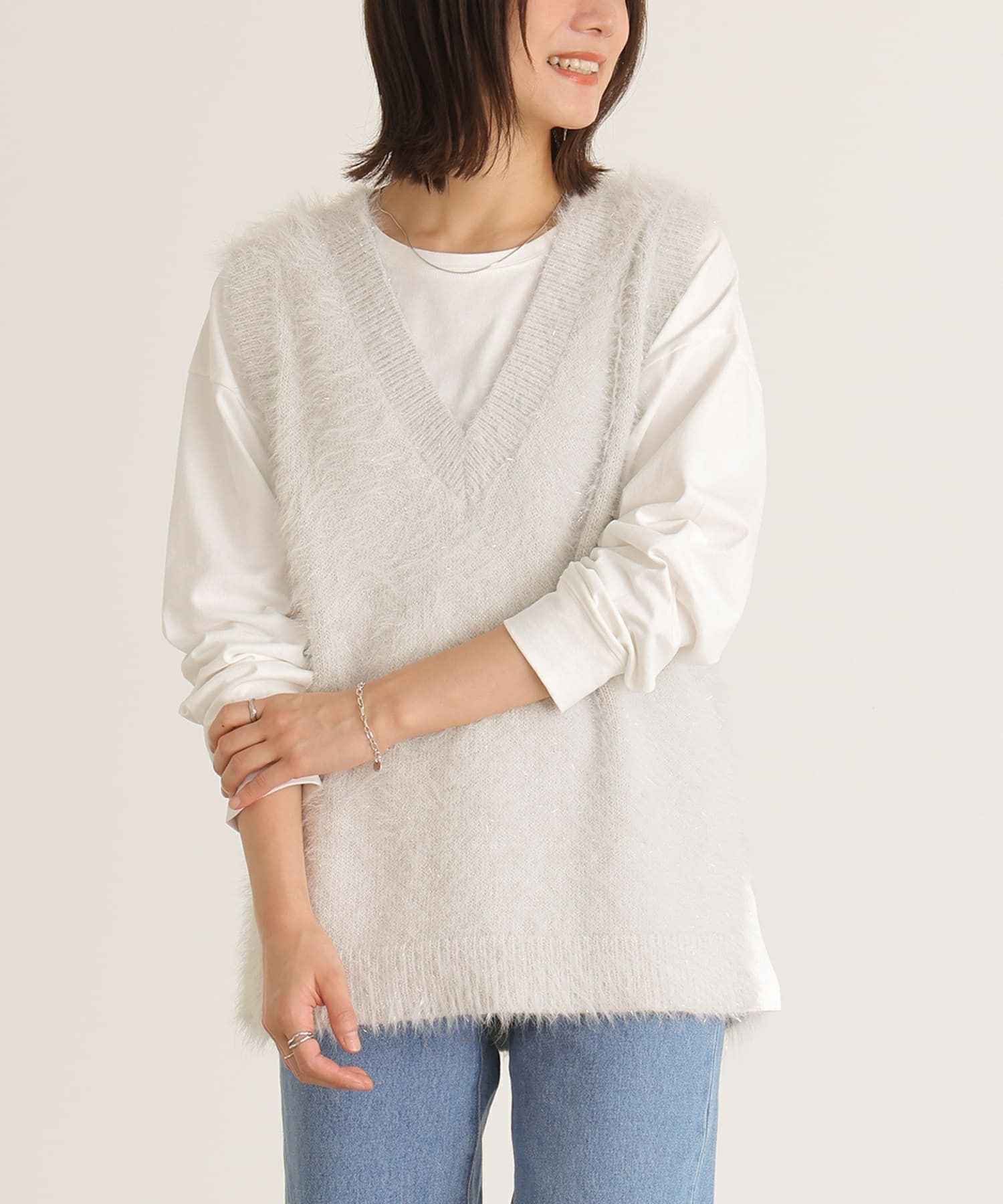 n'OrLABELラメシャギーニットベスト』