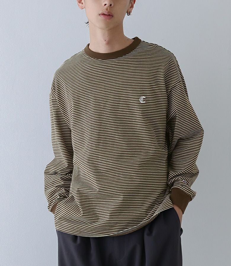 a*a様 Blackcommedesgarcons ボーダー ロンT ゴールド ChampionボーダーロングスリーブTシャツ』