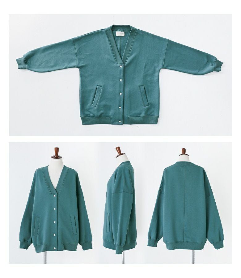 n'OrLABEL裏起毛スナップ釦カーディガン』