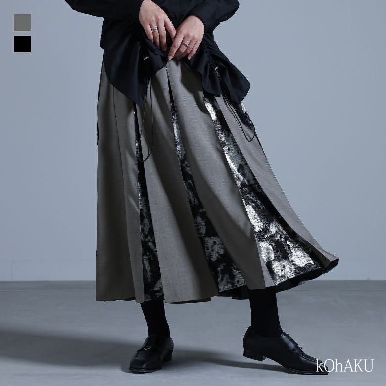 アキラナカ プリントスカート タグ付き未使用品72,450円 AKIRANAKA（アキラナカ） スカート AKIRA NAKA(アキラナカ)SIW PLEATS