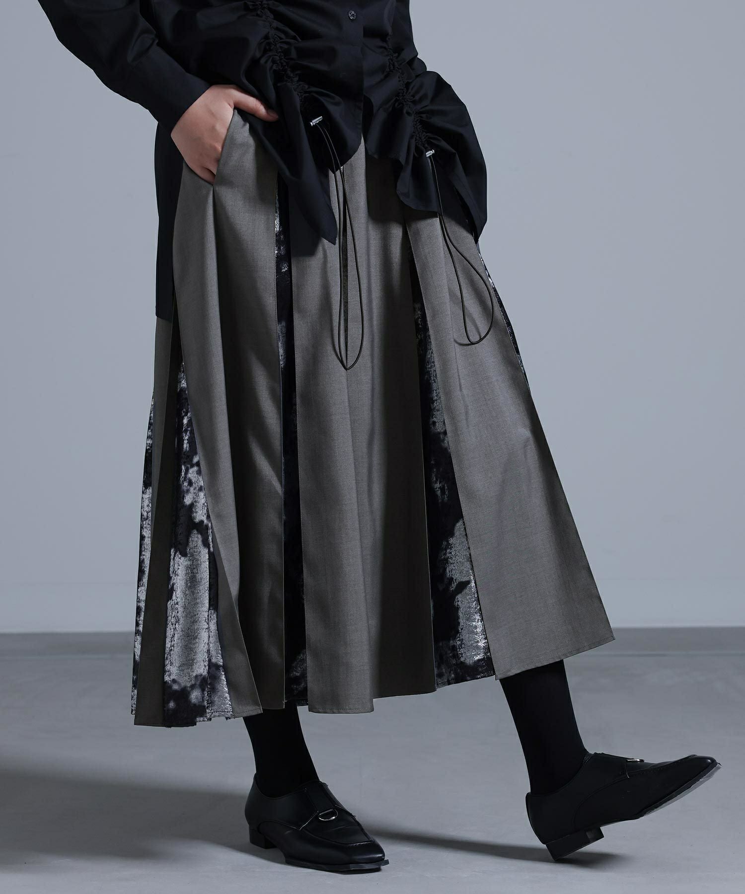 kOhAKU箔プリント切替フレアスカート』