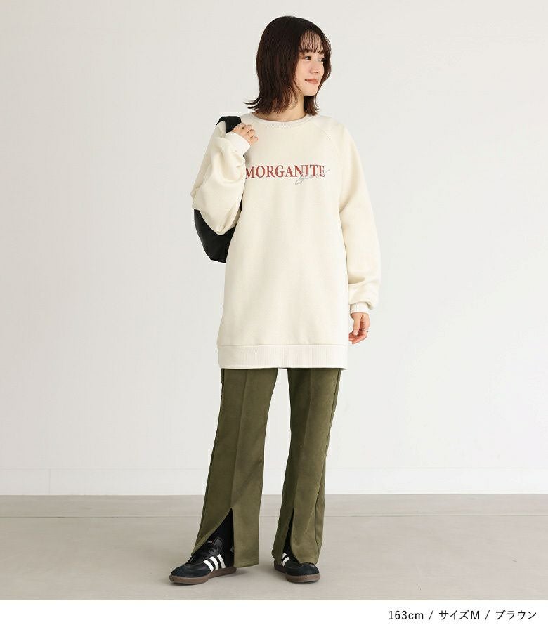 フェイクスエードセミフレアパンツ』