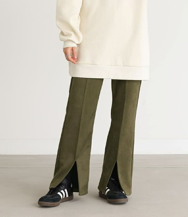 フェイクスエードセミフレアパンツ』