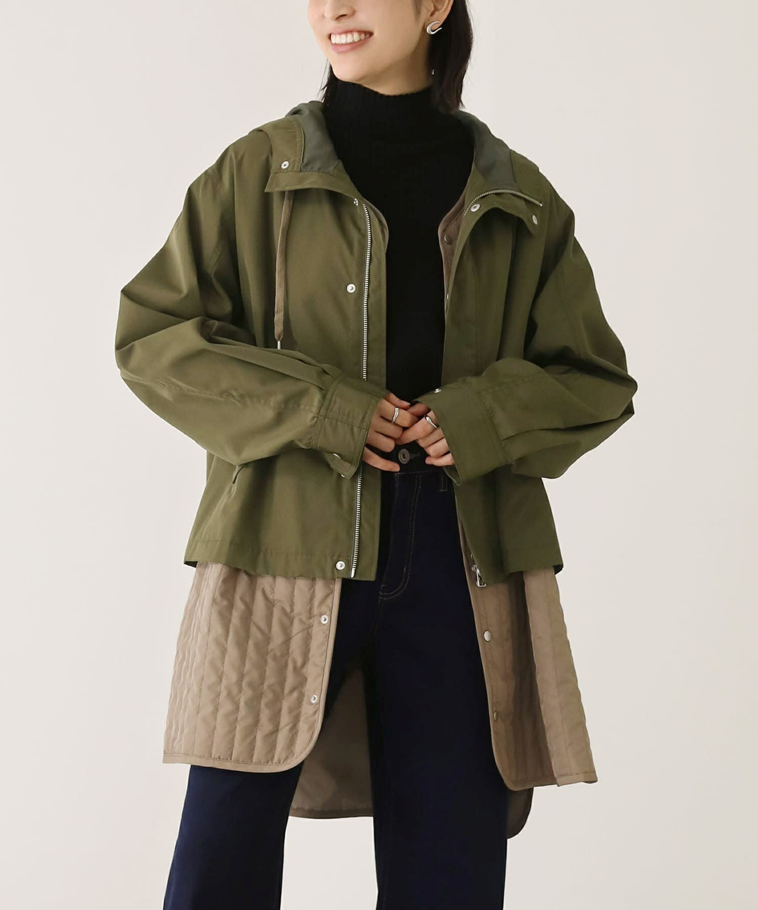 n'OrLABELライナー付きモッズコート』